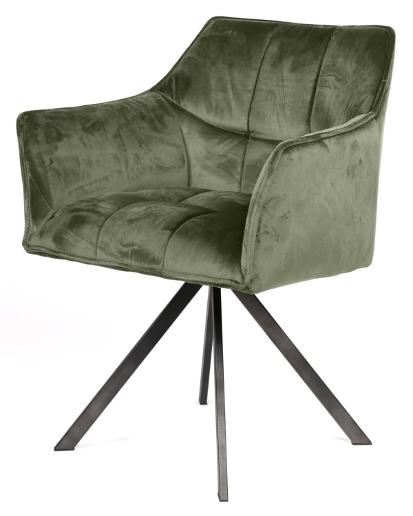 Armstoel Raster draaibaar Velvet Groen
