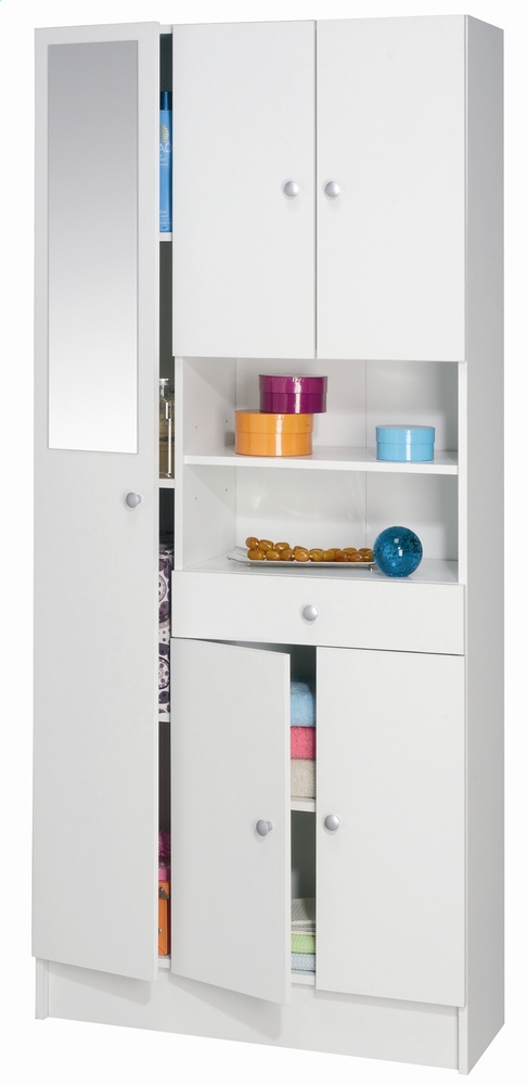 Badkamerkast Belly 3 wit met Spiegeldeur