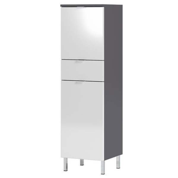 Badkamerkast Bruno 120 cm hoog in grafiet met wit