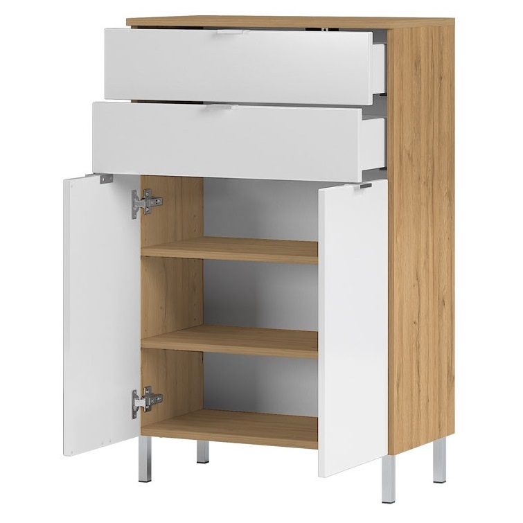 Badkamerkast Bruno 97 cm hoog in grandson eiken met wit