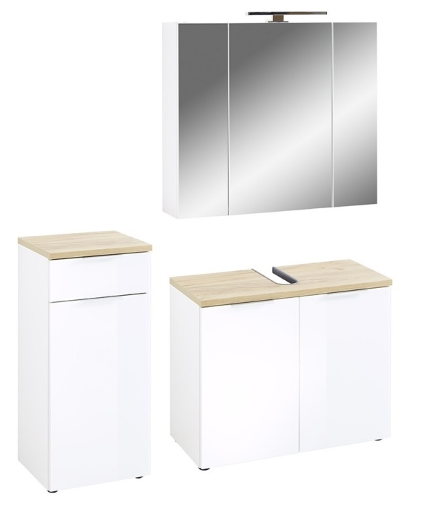 Badkamermeubelset Pescara 3 in wit met navarra eiken