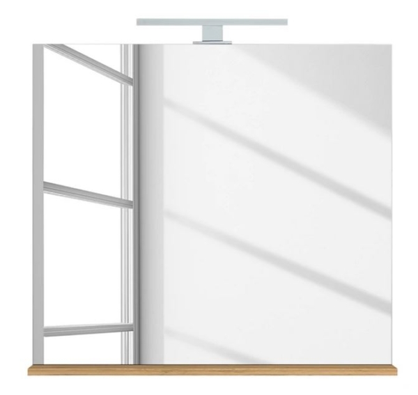 Badkamerspiegel Bruno 76 cm breed in grandson eiken