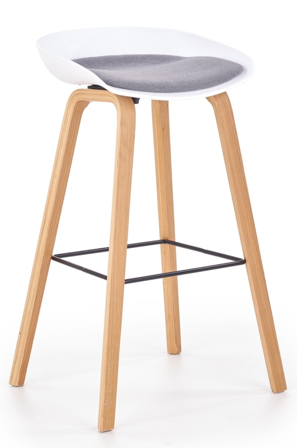 Barkruk Inno 81 cm hoog in wit met grijs