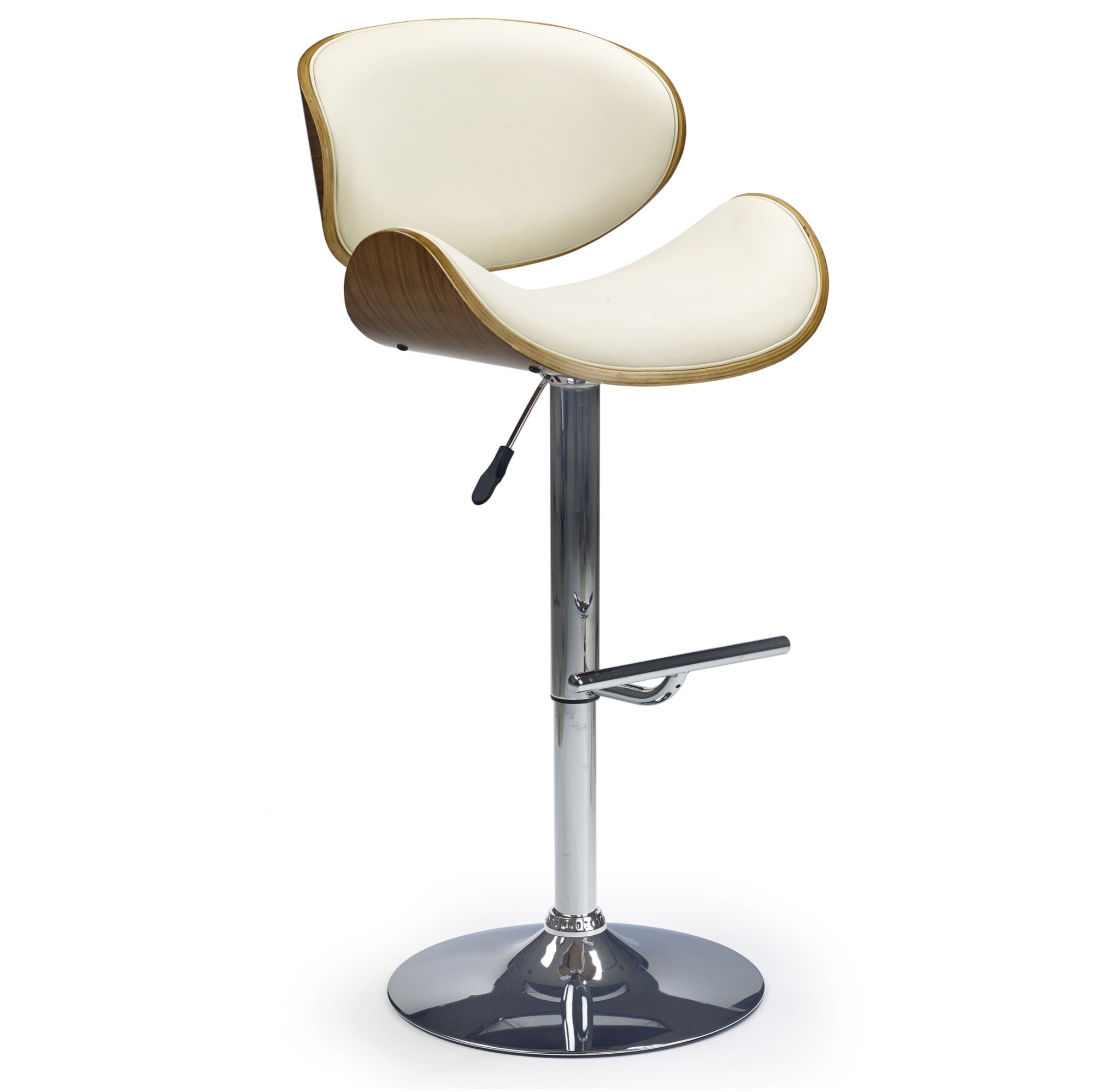 Barkruk New jersey in walnoot met creme