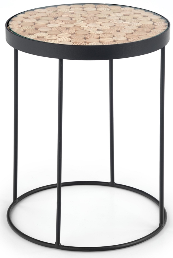 Bijzettafel Naturo 47x61x47 cm breed in natural met zwart