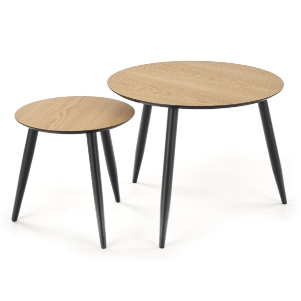 Bijzettafel Set Mentona in goud eiken