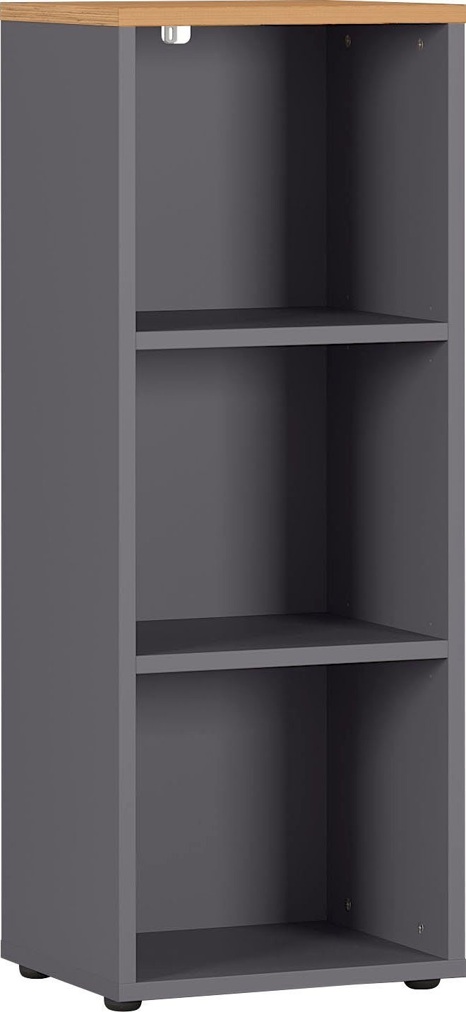 Boekenkast Agenda small 120 cm hoog in grafiet met grandson eiken