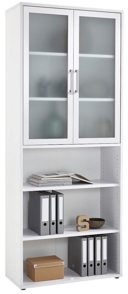 Boekenkast Calvia 12 van 222 cm hoog in wit