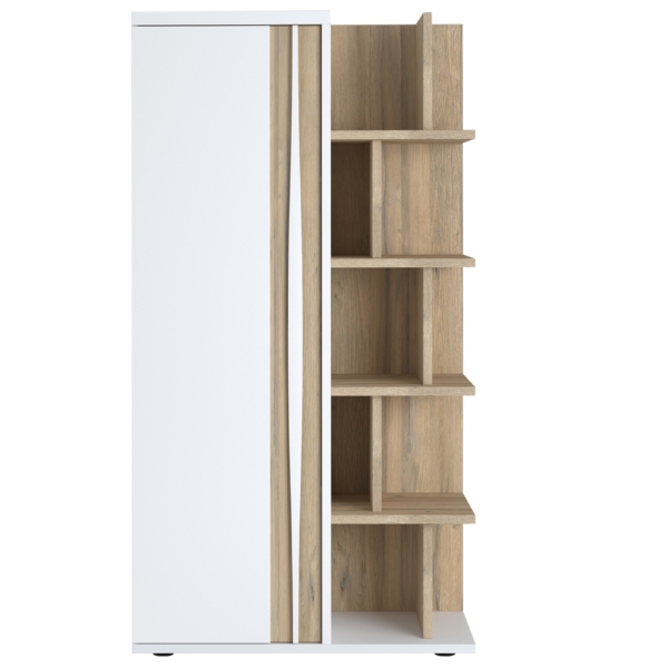 Boekenkast Insta 180x95 Cm hoogglans wit met eiken
