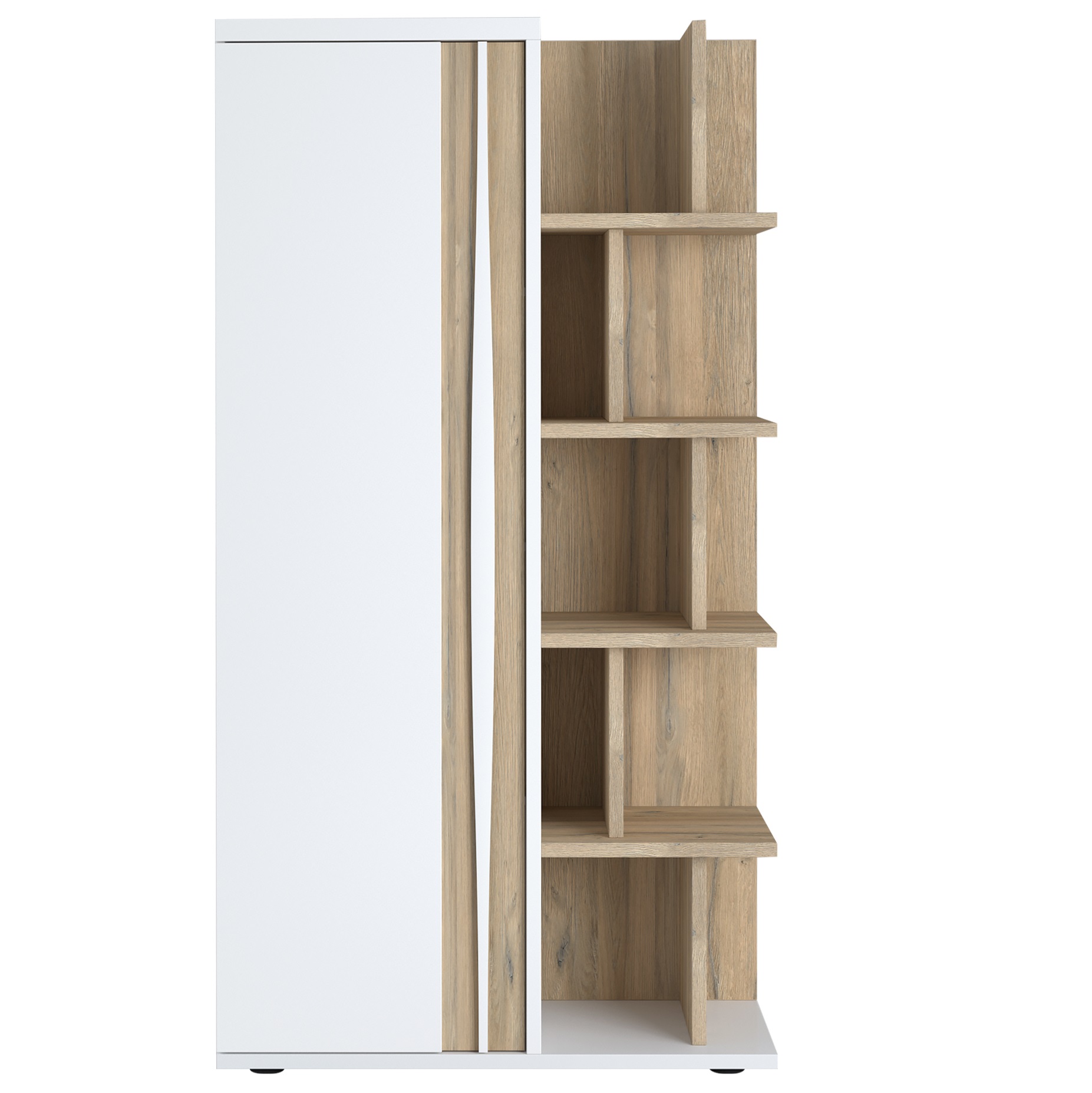 Boekenkast Insta 180x95 Cm hoogglans wit met eiken
