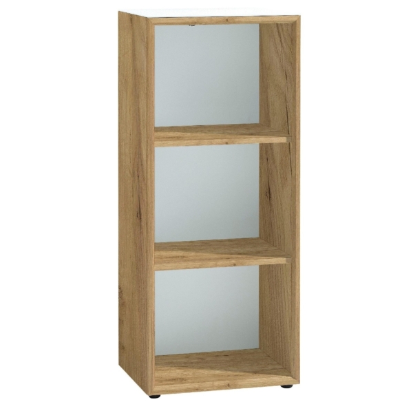 Boekenkast Monteria 120 cm hoog in navarra eiken met wit