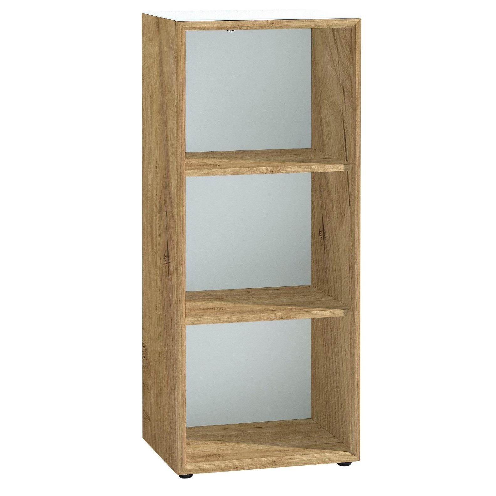 Boekenkast Monteria 120 cm hoog in navarra eiken met wit