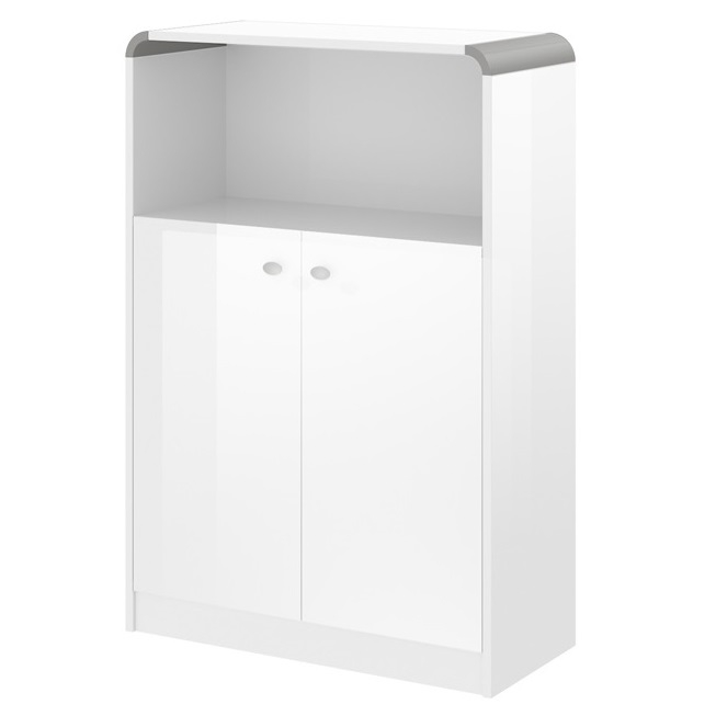 Boekenkast Murano 118 cm hoog in hoogglans wit