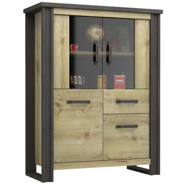 Buffetkast Baxter 154 cm hoog eiken met antraciet