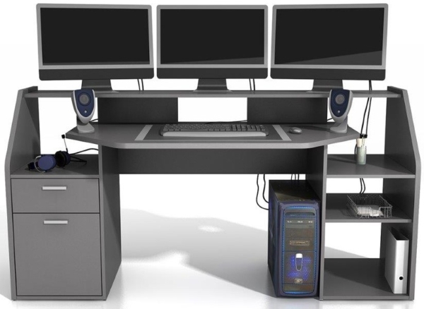 Gaming Bureau Zocker 180 cm breed antraciet