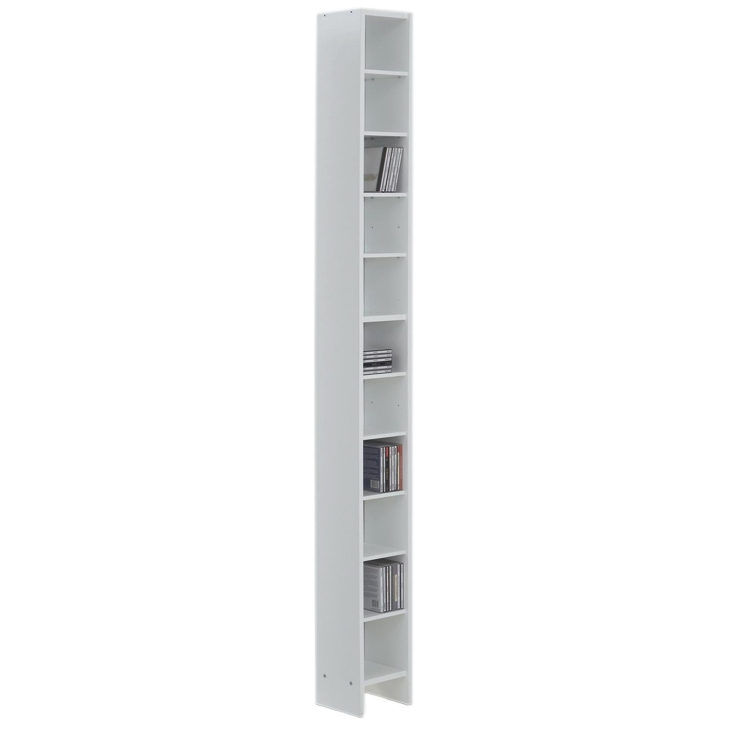 CD DVD Kast 185 cm hoog in wit