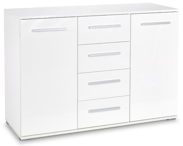 Dressoir Lima 116 cm breed in hoogglans wit