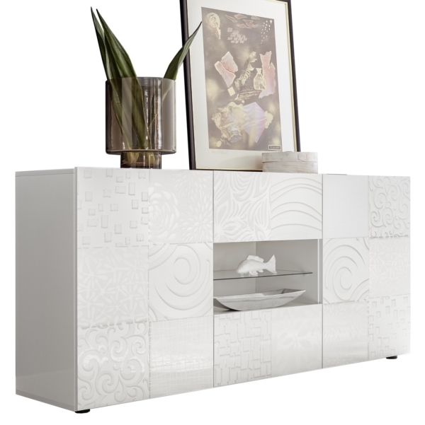 Dressoir Miro 181 cm breed in hoogglans wit