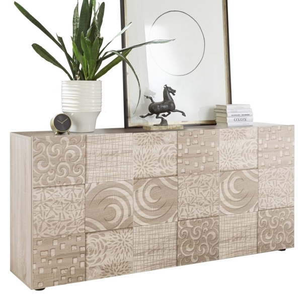 Dressoir Miro met 3 deuren 181 cm breed in sonoma eiken