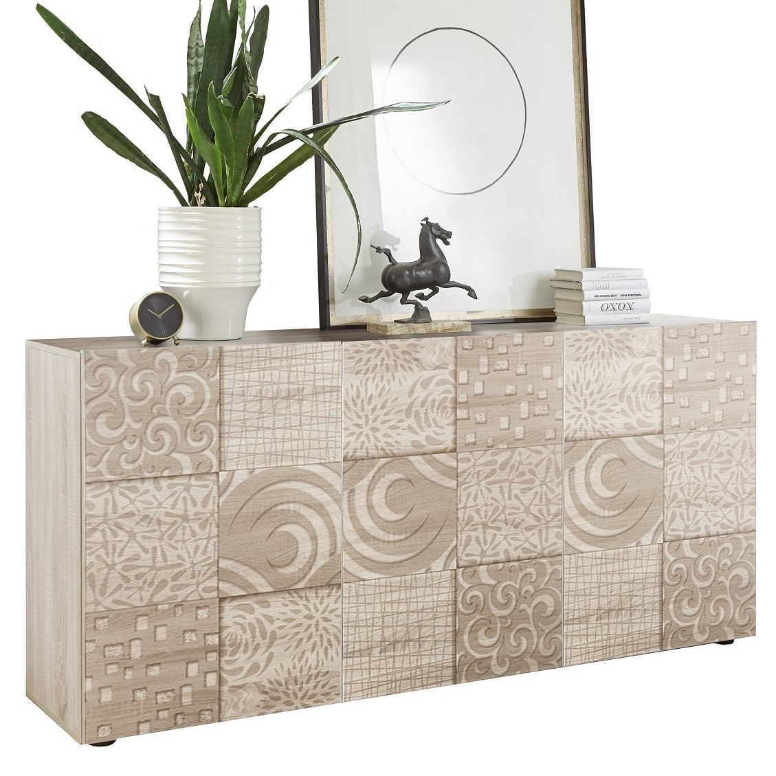 Dressoir Miro met 3 deuren 181 cm breed in sonoma eiken