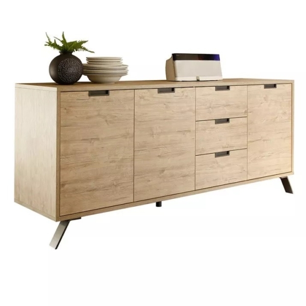 Dressoir Palma 207 cm breed 3D in sherwood oak