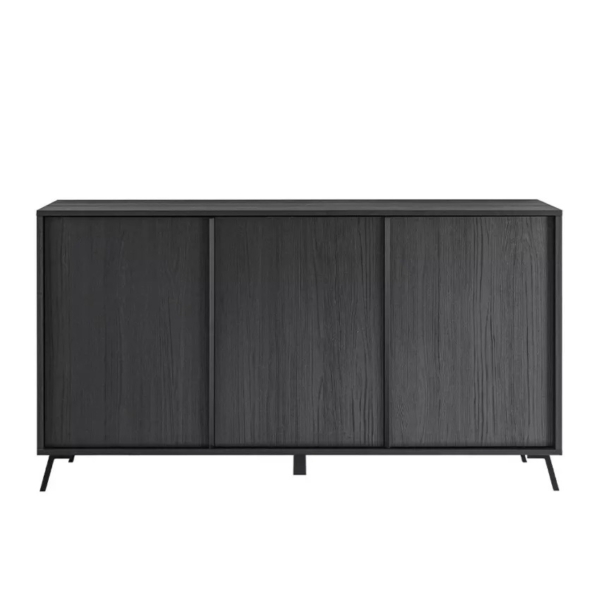 Dressoir Steel 156 cm breed 3 deurs burnt black