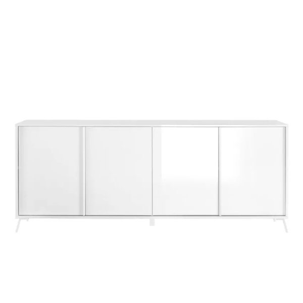 Dressoir Steel 205 cm breed 4 deurs hoogglans wit