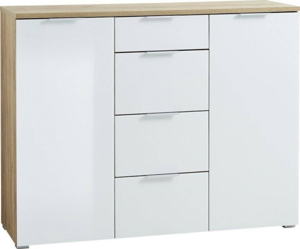 Dressoir Telde 134 cm breed in navarra eiken met wit