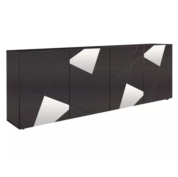 Dressoir Vittoria 241 cm breed 4 deurs hoogglans grijs