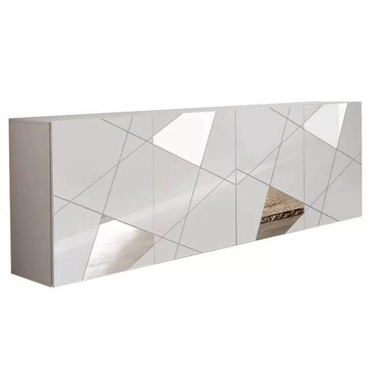 Dressoir Vittoria 241 cm breed 4 deurs hoogglans wit