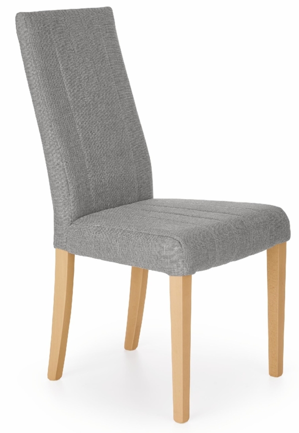 Eetkamerstoel Diego in lichtgrijs met honing eiken