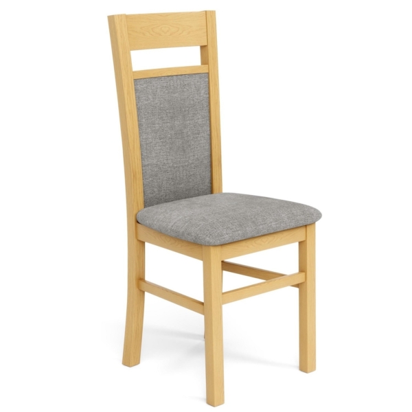 Eetkamerstoel Gerard 2 honing eiken en lichtgrijs