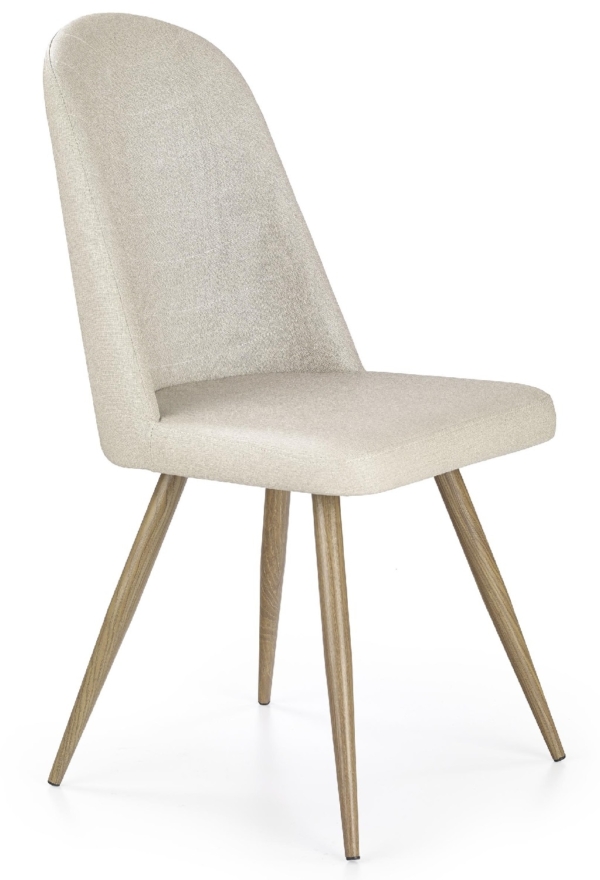 Eetkamerstoel Widy in creme met honing eiken