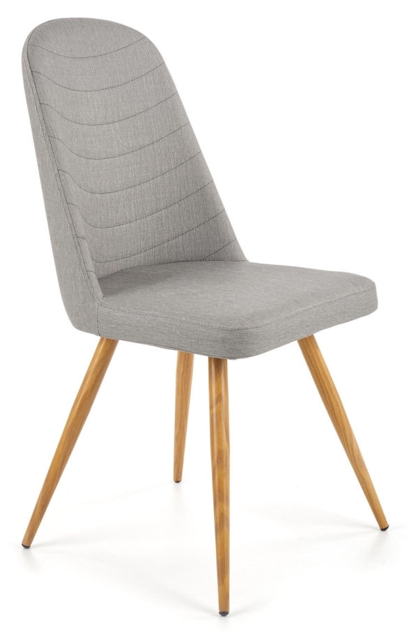 Eetkamerstoel Widy in grijs met honing eiken