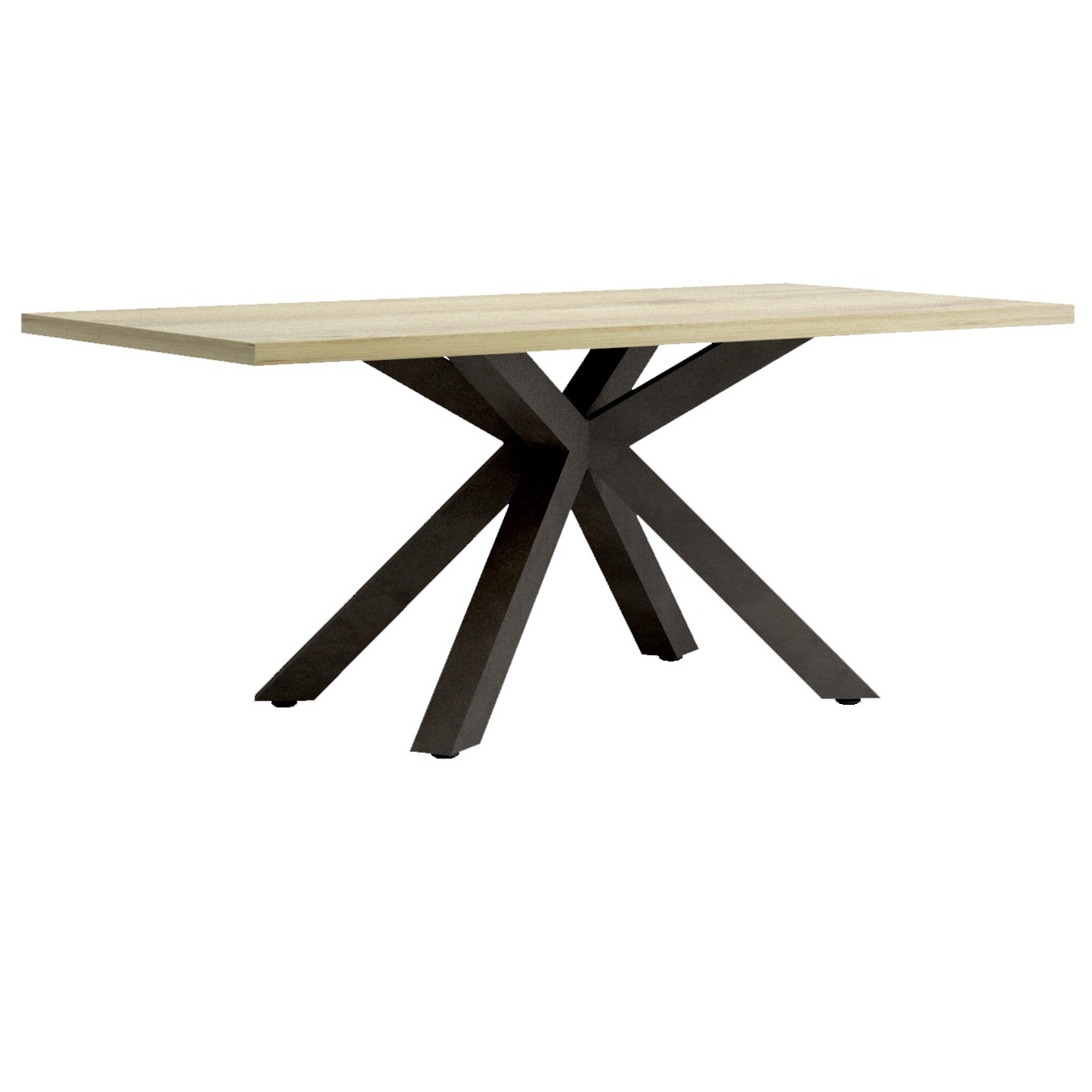 Eettafel Baxter Spin poot centraal 180x90 cm eiken met antraciet