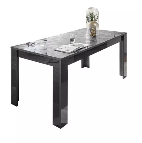 Eettafel Prisma 180 cm breed in hoogglans antraciet