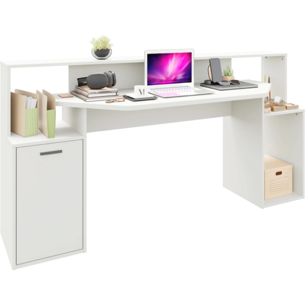 Gaming Bureau Zocker 180 cm breed wit