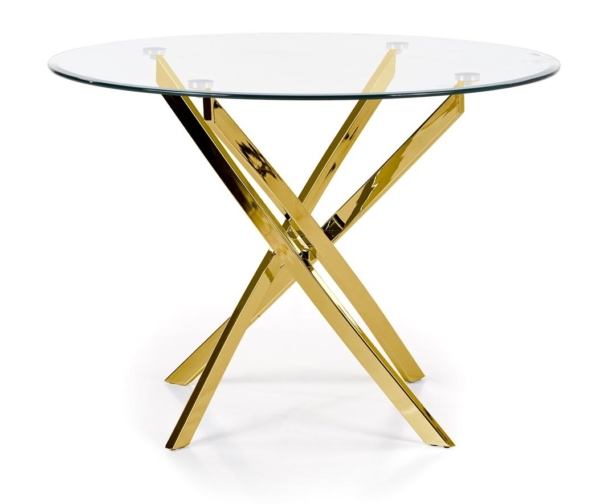 Glazen eettafel Raymond 100 cm breed Goud