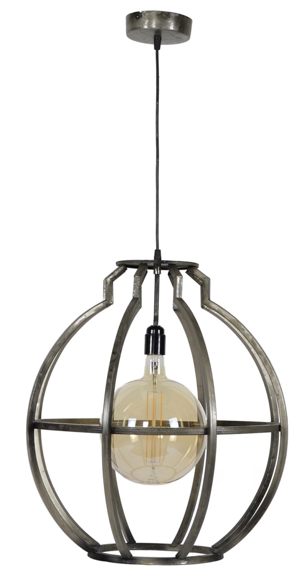 Hanglamp Globo 50 cm breed in oud zilver