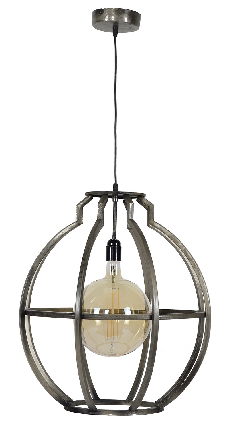 Hanglamp Globo 50 cm breed in oud zilver
