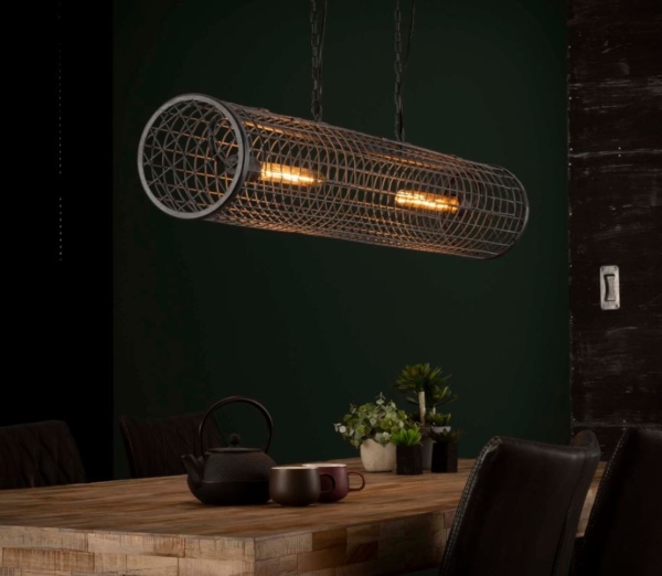 Hanglamp kooi 121 cm breed in slate grijs