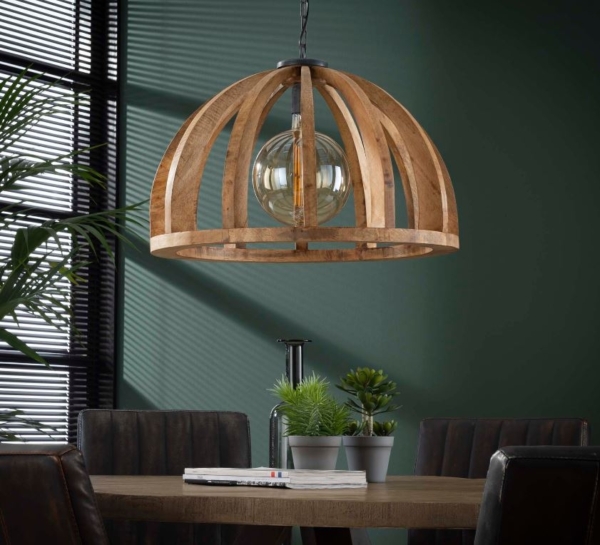 Hanglamp Senora 62 cm breed in massief mango naturel
