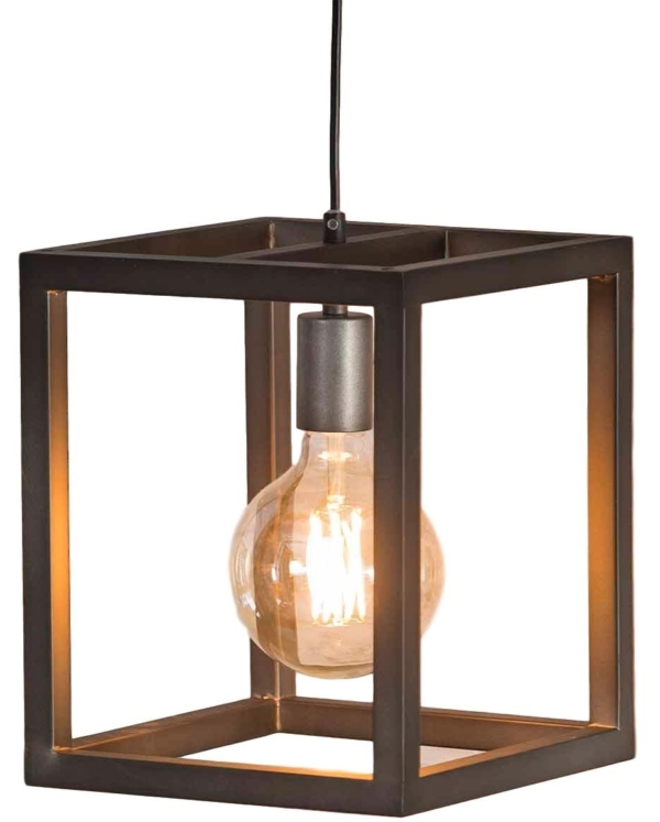 Hanglamp Terrance 1L 25x25cm breed - Zilver