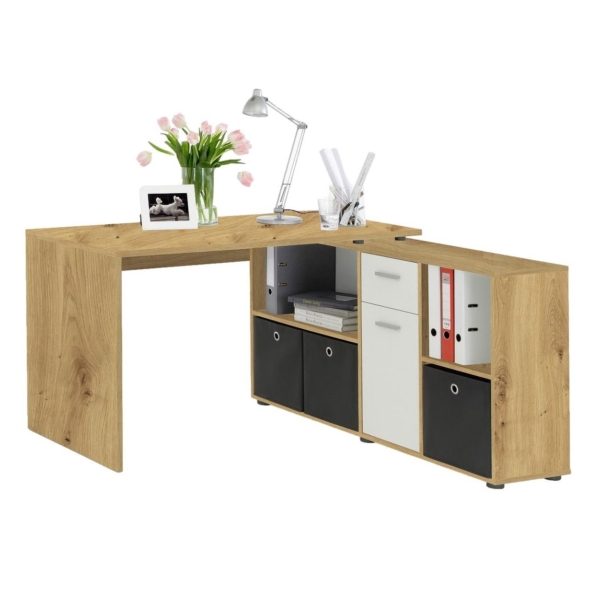 Hoekbureau Trex 136 cm breed artisan eiken