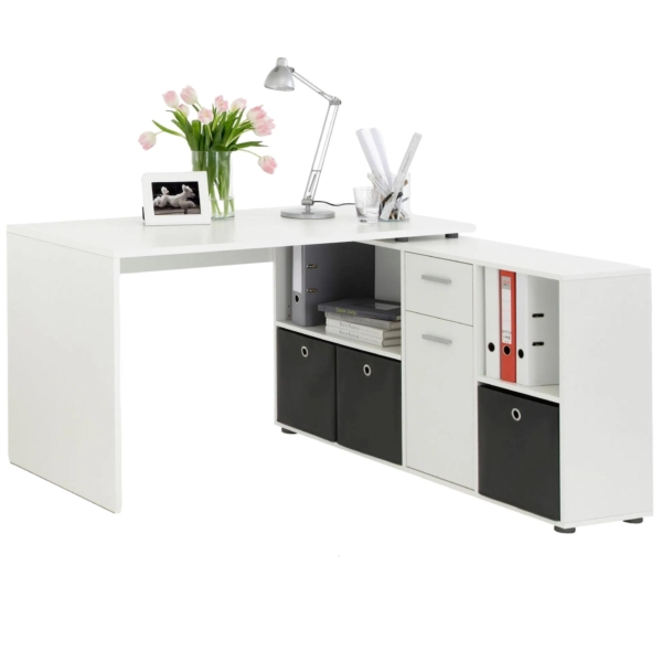 Hoekbureau Trex 136 cm breed wit