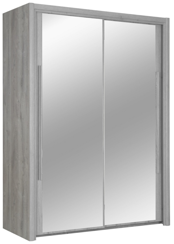 Kledingkast Cyrus 153 cm breed in grijs eiken