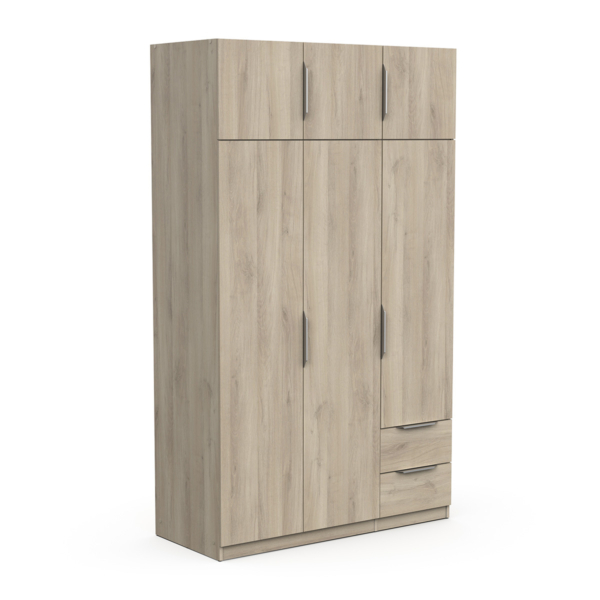 Kledingkast Ghost 6 deuren en 2 laden 120x203 cm eiken
