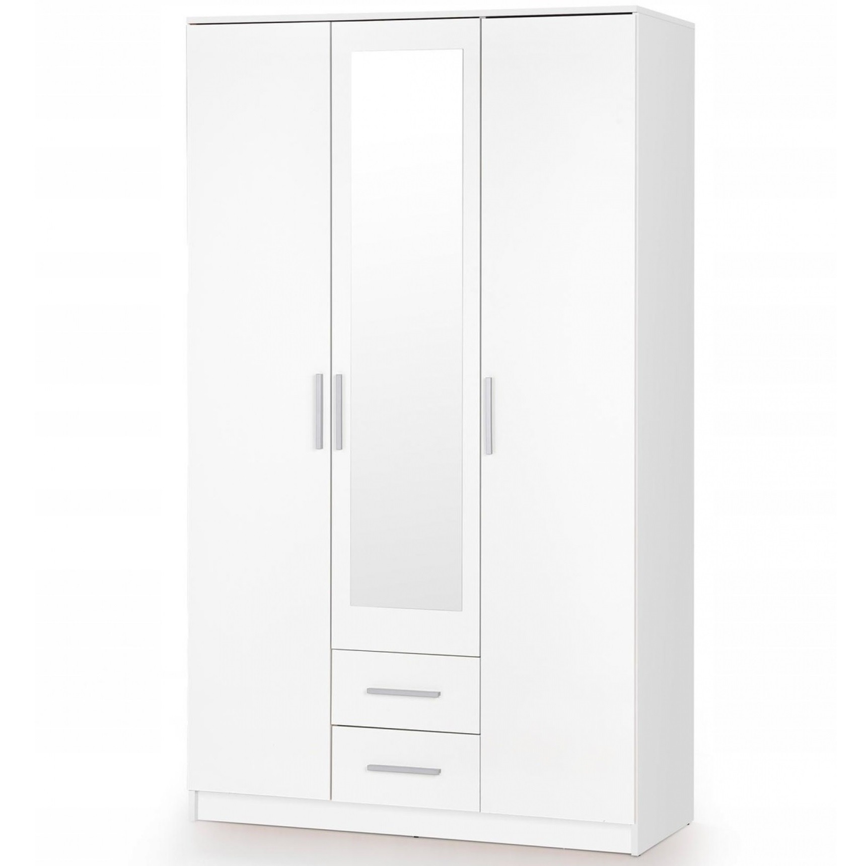 Kledingkast Lima 120 cm breed hoogglans wit met spiegeldeur