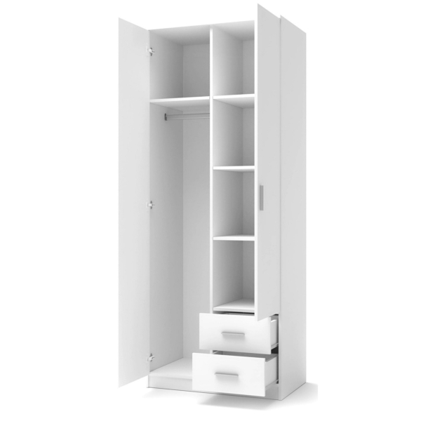 Kledingkast Lima 80 cm breed in hoogglans wit