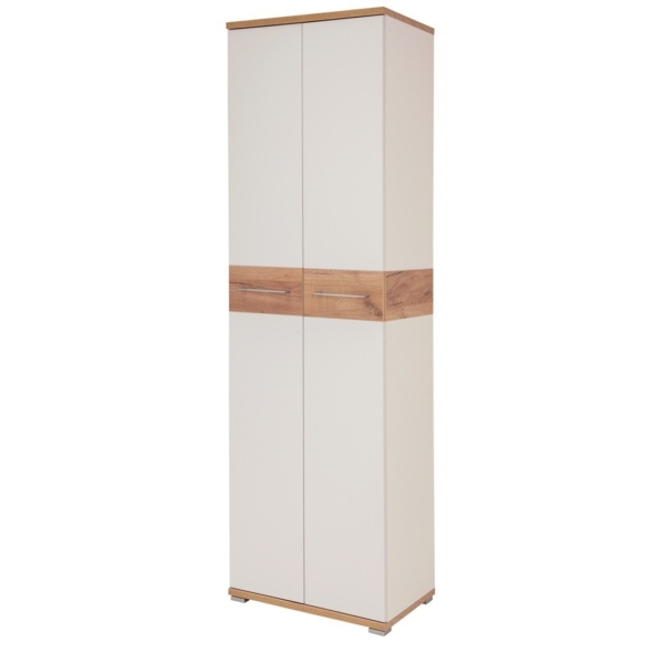 Kledingkast Topix 199 cm hoog - Wit met Navarra eiken